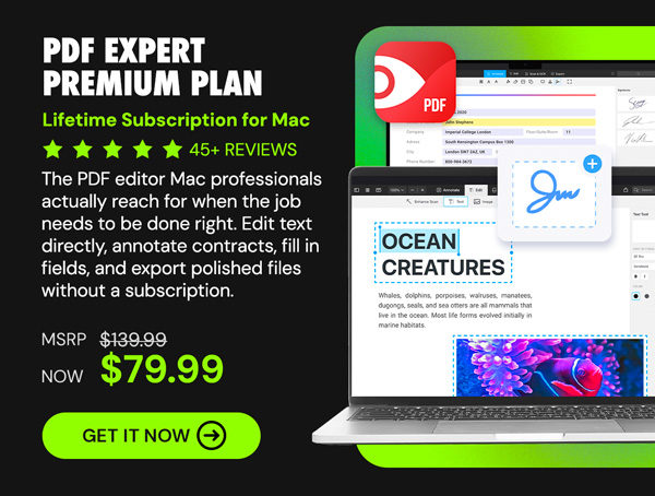 PDF Expert Premium Plan: Lifetime Subscription (Mac)