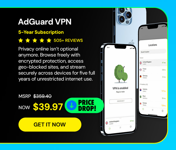 AdGuard VPN: 5-Yr Subscription