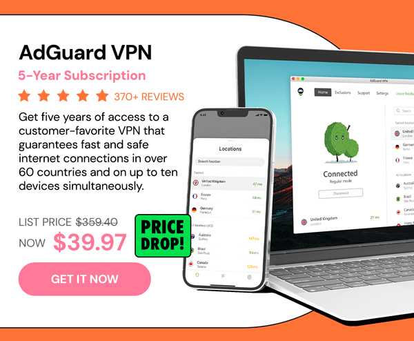 AdGuard VPN: 5-Yr Subscription