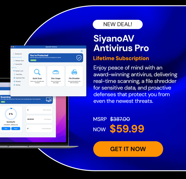 SiyanoAV Antivirus Pro: Lifetime Subscription