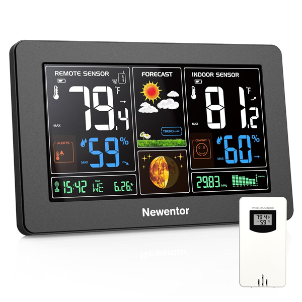 Newentor Wireless Weather Clock