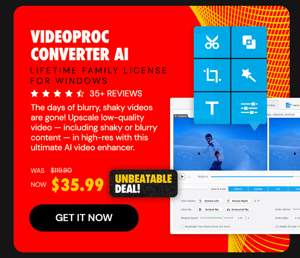 VideoProc Converter AI: Lifetime Family License (For Windows)