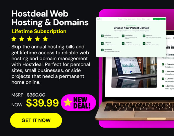 Hostdeal Web Hosting & Domains Lifetime Subscriptions