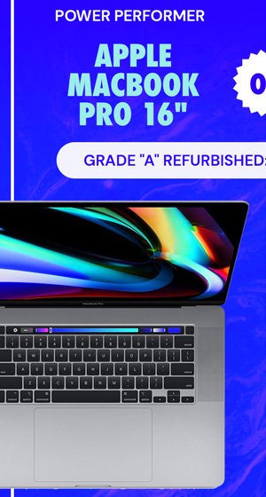 Apple MacBook Pro 16" (2019) 2.6GHz Core i7 Touch Bar 16GB RAM 512GB SSD Space Gray (Refurbished)