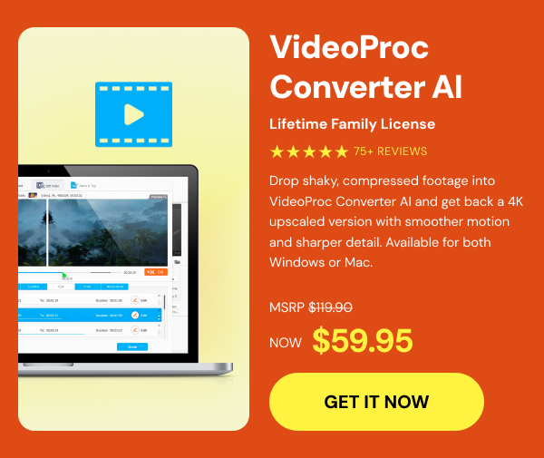 VideoProc Converter AI: Lifetime Family License (For Windows)