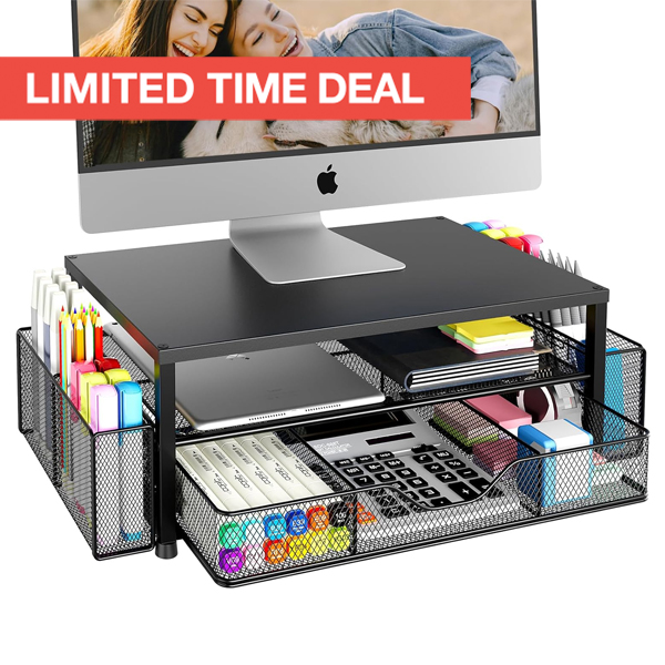 2-Tier Desk Monitor Stand Organizer