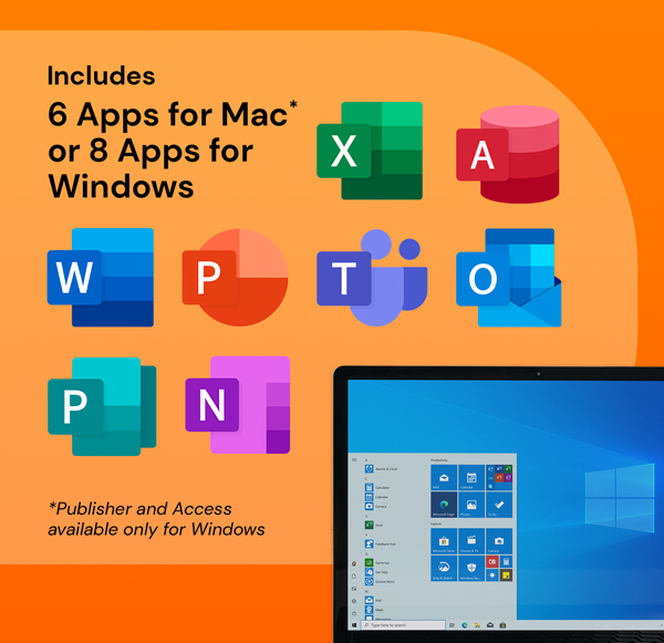 Microsoft Officel 2021 for Windows or Mac: Lifetime License