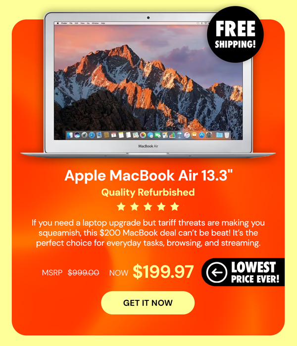 Apple MacBook Air 13.3" (2017) 1.8GHz i5 8GB RAM 128GB SSD Silver (Refurbished)