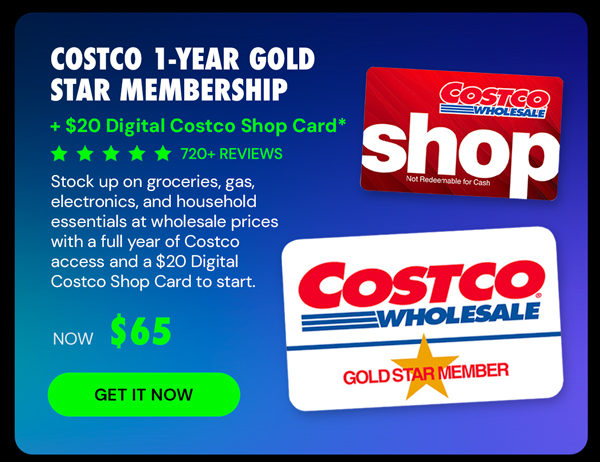 Costco 1-Year Gold Star Membership + $20 Digital Costco Shop Card