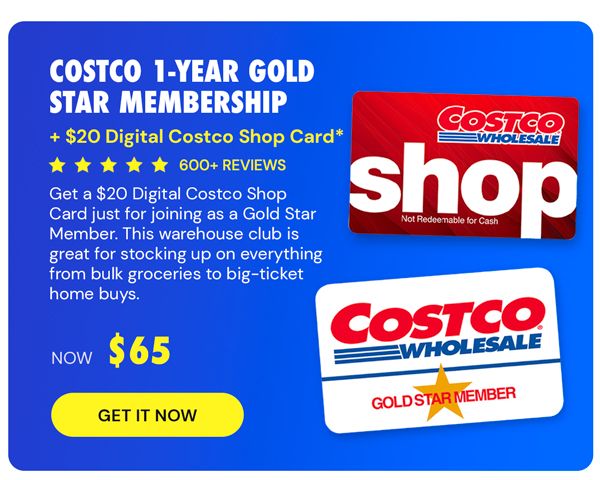 Costco 1-Year Gold Star Membership + $20 Digital Costco Shop Card