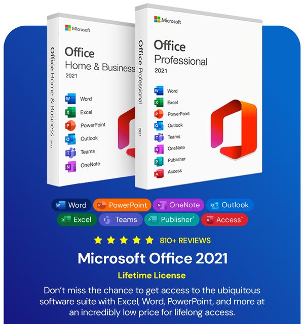 Microsoft Office Professional 2021 for Windows or Mac: Lifetime License