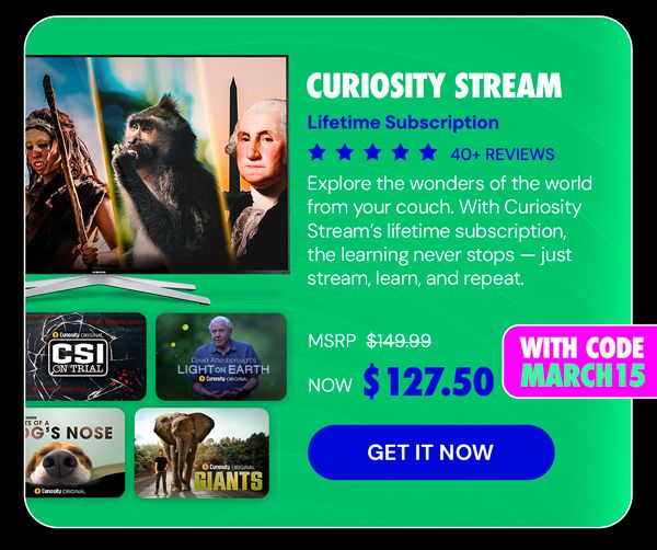 Curiosity Stream Standard Plan: Lifetime Subscription