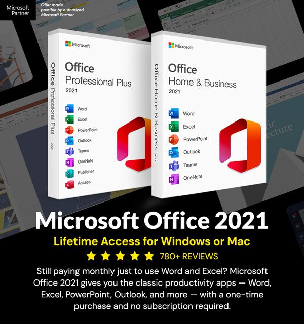 Microsoft Office for Windows or Mac 2021: Lifetime License