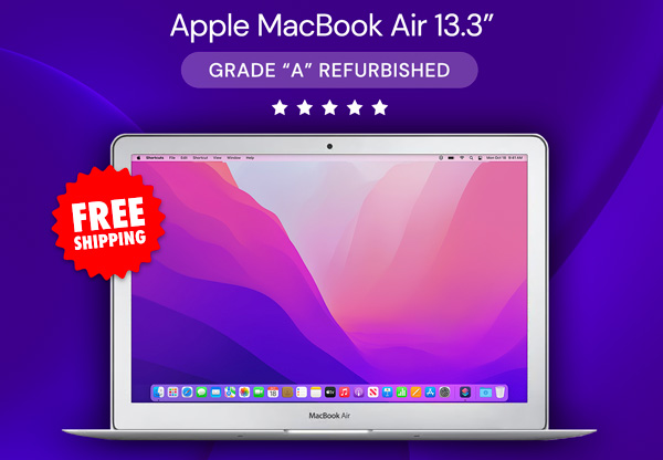 Apple MacBook Air 13.3" (2017) 1.8GHz i5 Core 8GB RAM 128GB - Silver (Refurbished)