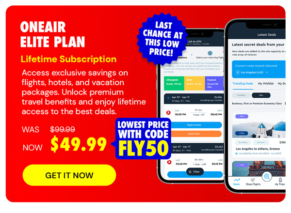 OneAir Elite Plan: Lifetime Subscription (Save Big on Flights, Hotels & More)