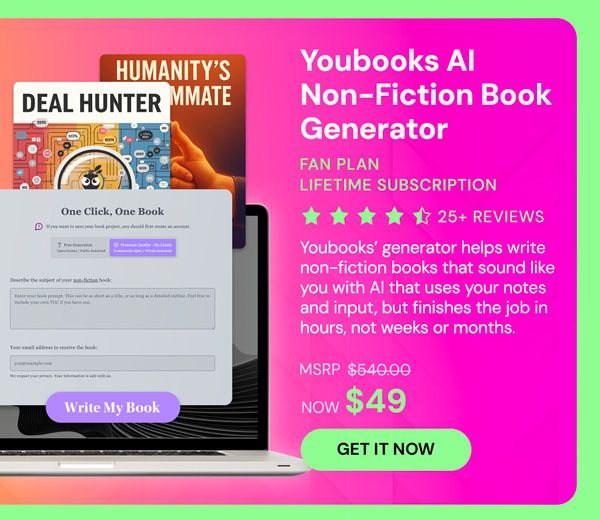 Youbooks AI Non-Fiction Book Generator: (Fan Plan) Lifetime Subscriptions