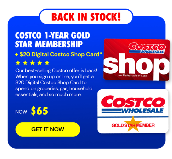 Costco 1-Year Gold Star Membership + $20 Digital Costco Shop Card