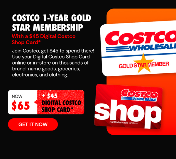 Costco 1-Year Gold Star Membership + $45 Digital Costco Shop Card