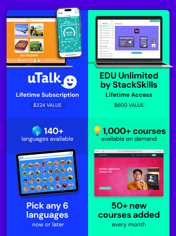 The Language Learner Lifetime Subscription Bundle ft. uTalk