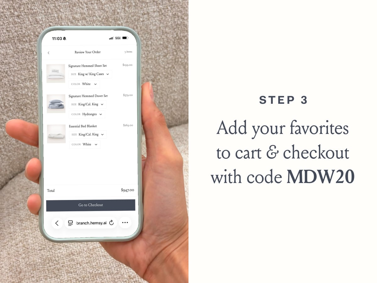 Step 3 Add your favorites to cart & checkout with code MDW20