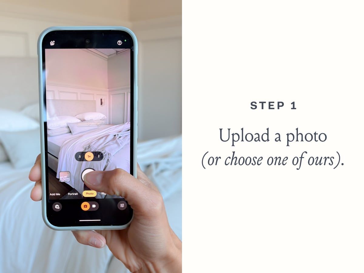 step 1 upload a photo (or choose one of ours).