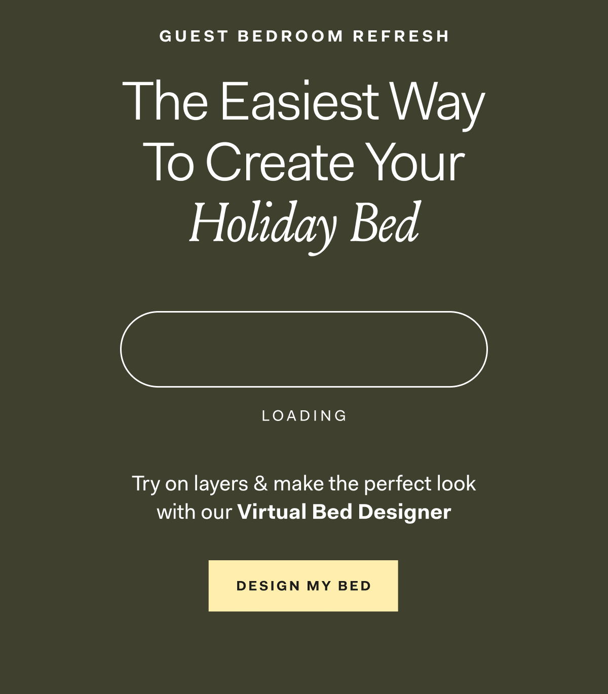 Guest bedroom refresh | The Easiest Way To Create Your Holiday Bed Try on layers & make the perfect look with our Virtual Bed Designer Design My Bed