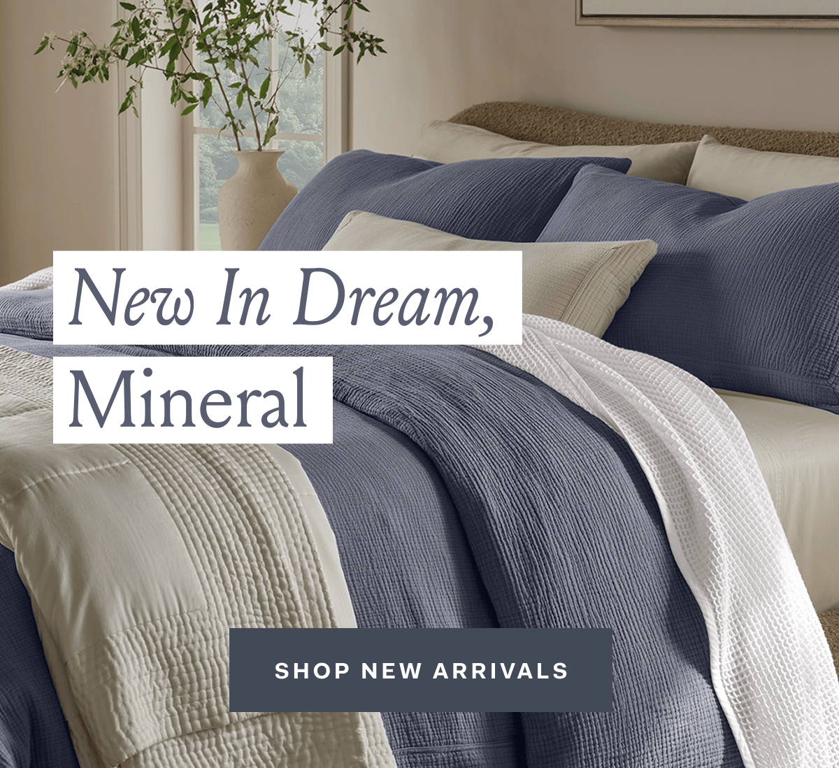 NEW IN DREAM. Mineral. Shop New Arrivals button.