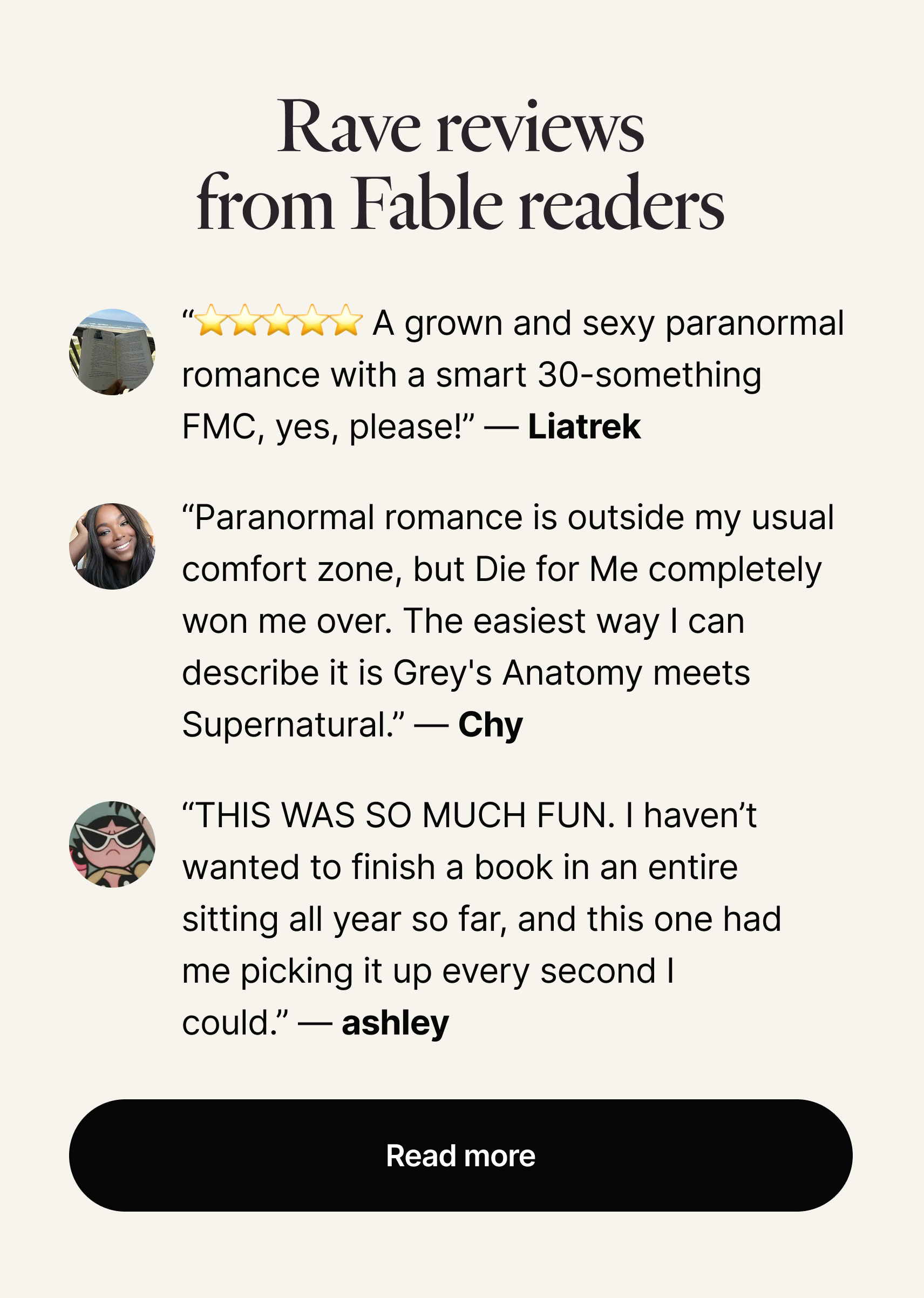 Reviews from readers