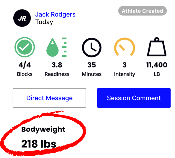 Training plus bodyweight tracking now available in TrainHeroic