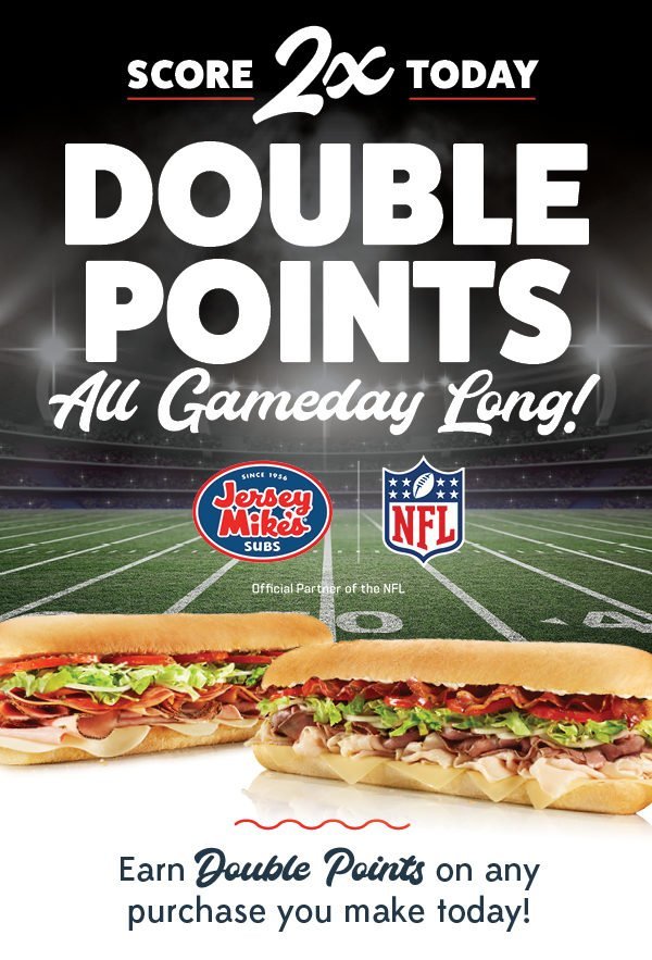 Get Double Points on purchases today!