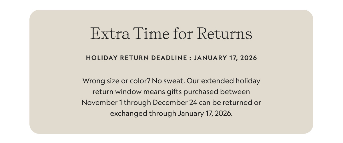 Extra Time for Returns