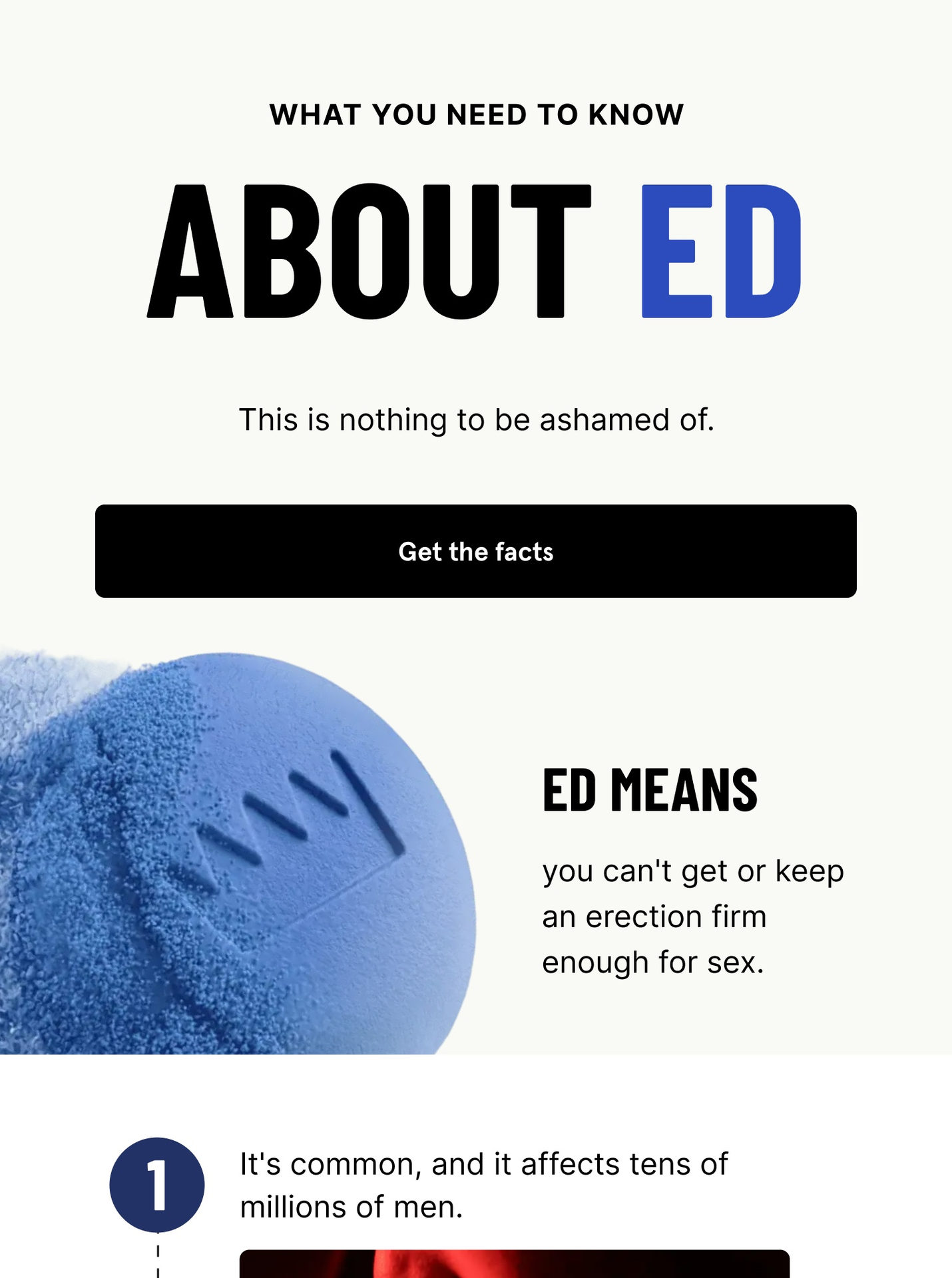 ED is nothing to be ashamed of. ED is nothing to be ashamed of.