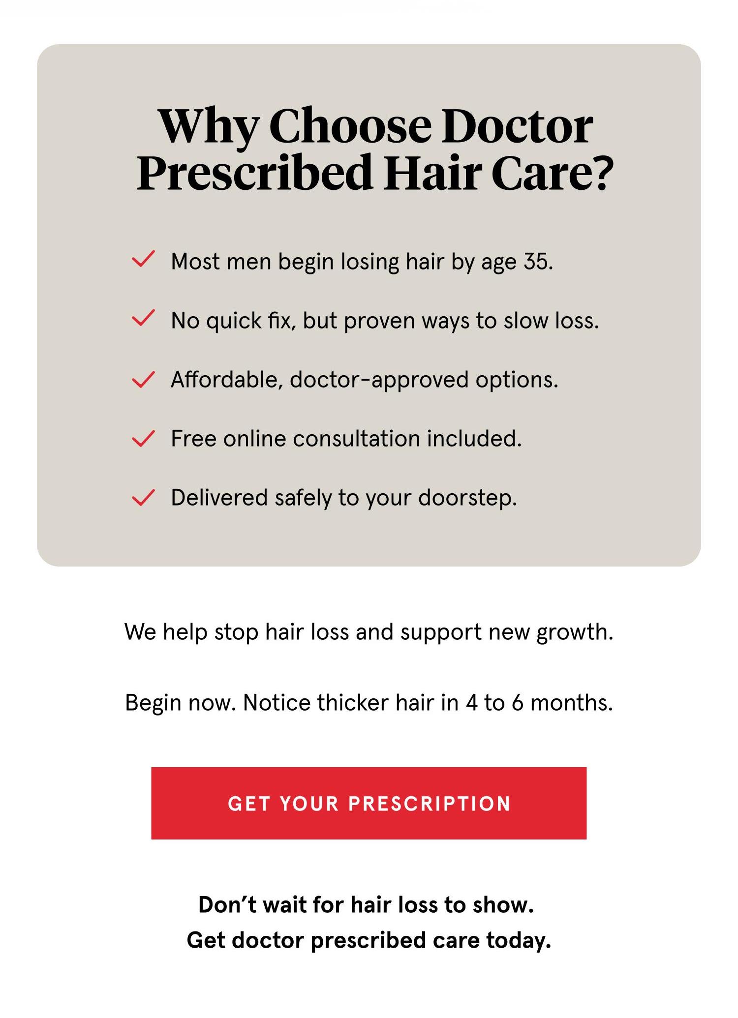 Why choose doctor prescribed hair care. 