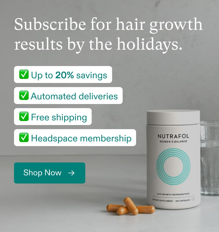 Subscribe for hair growth results by the holidays.