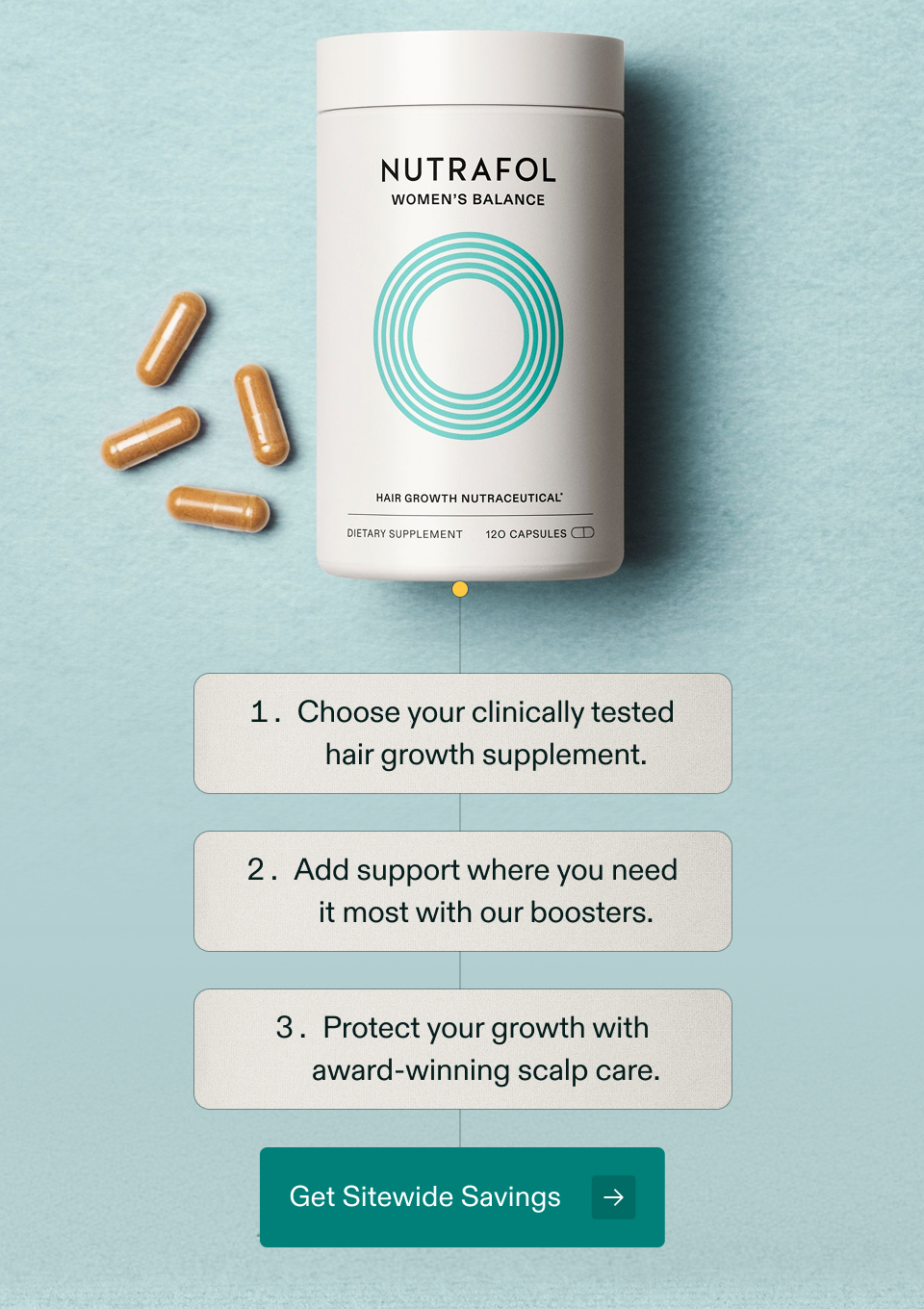 Choose your clinically tested hair growth supplement. Add support where you need it most with our boosters. Protect your growth with award-winning scalp care. Get Sitewide Savings