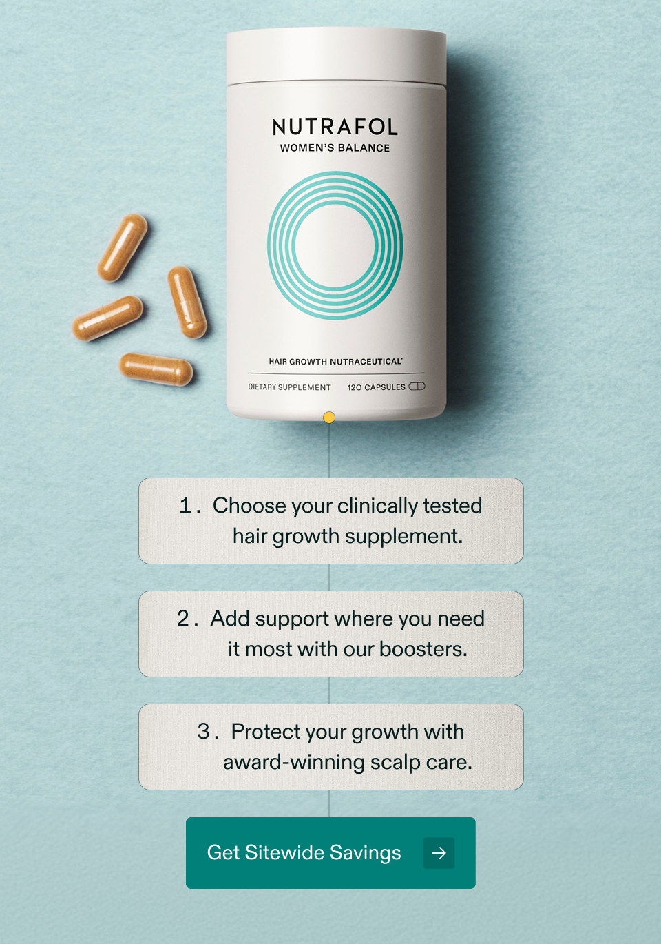 Choose your clinically tested hair growth supplement. Add support where you need it most with our boosters. Protect your growth with award-winning scalp care. Get Sitewide Savings