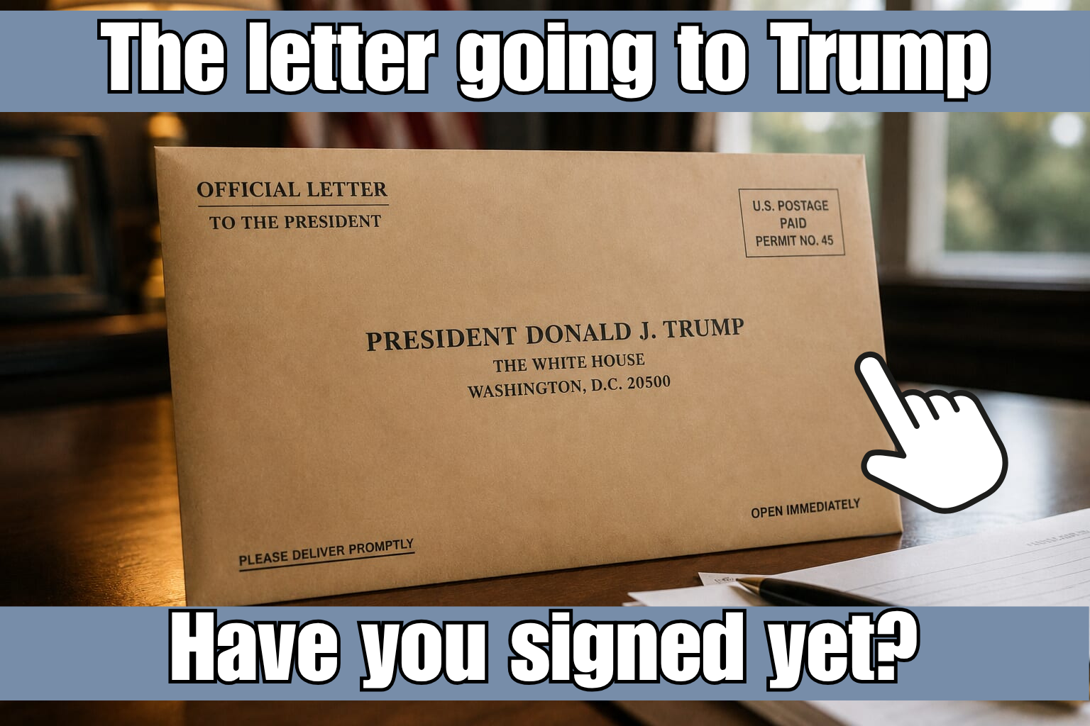 Envelope addressed to President Trump