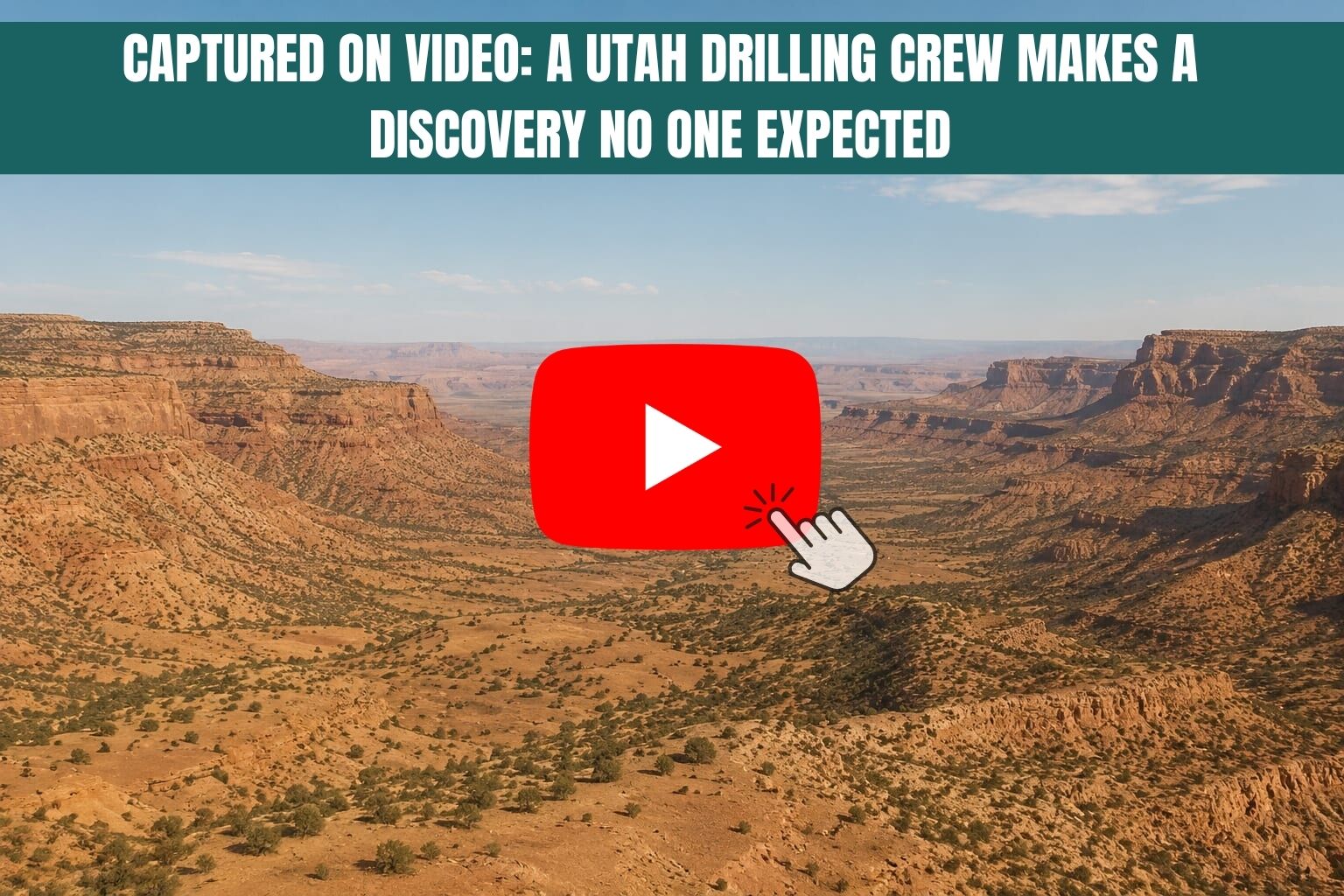 Desert canyon landscape with YouTube play button