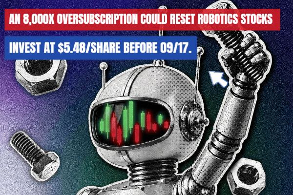 Mechanical robot with candlestick chart