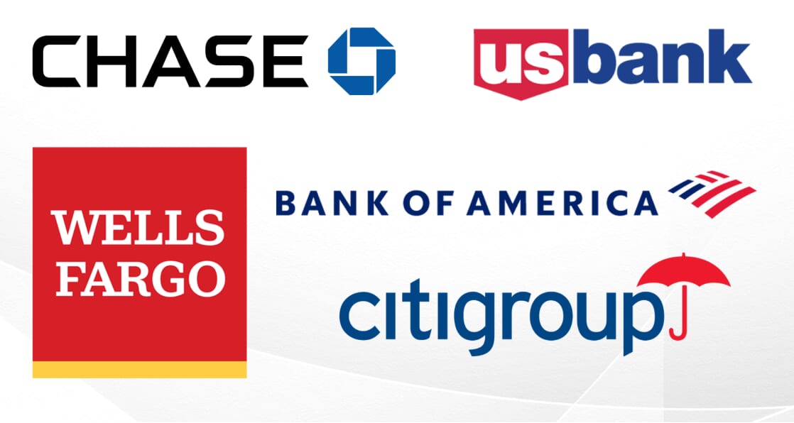 Logos of major US banks