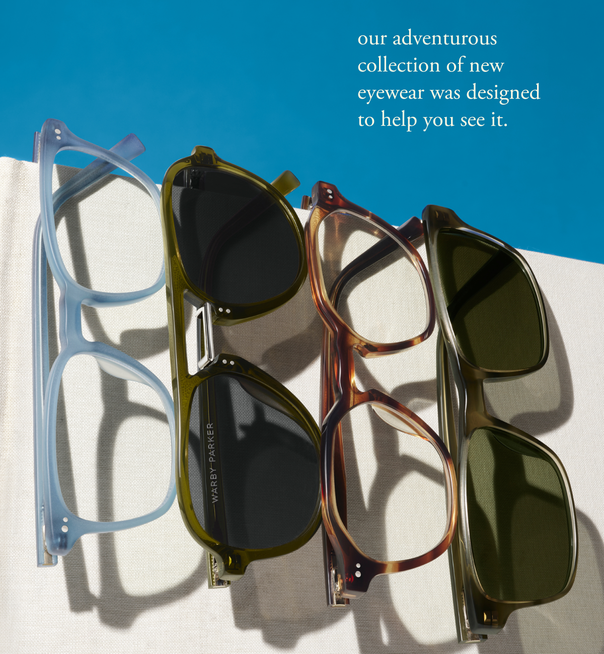 our adventurous collection of new eyewear