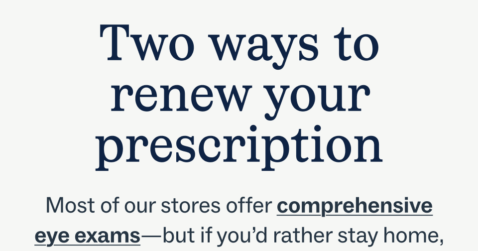 Comprehensive eye exams