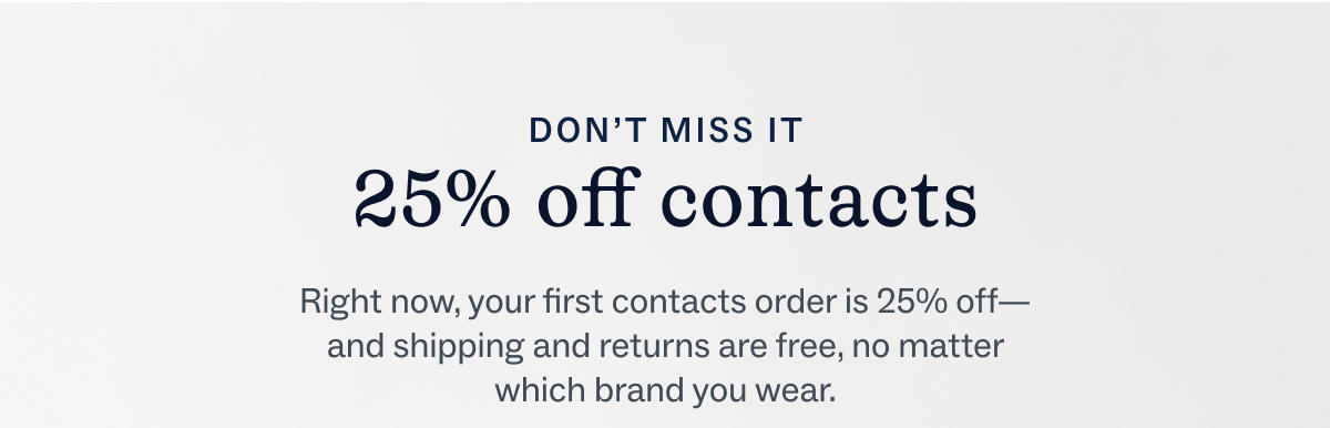 25% off contacts 25% off contacts
