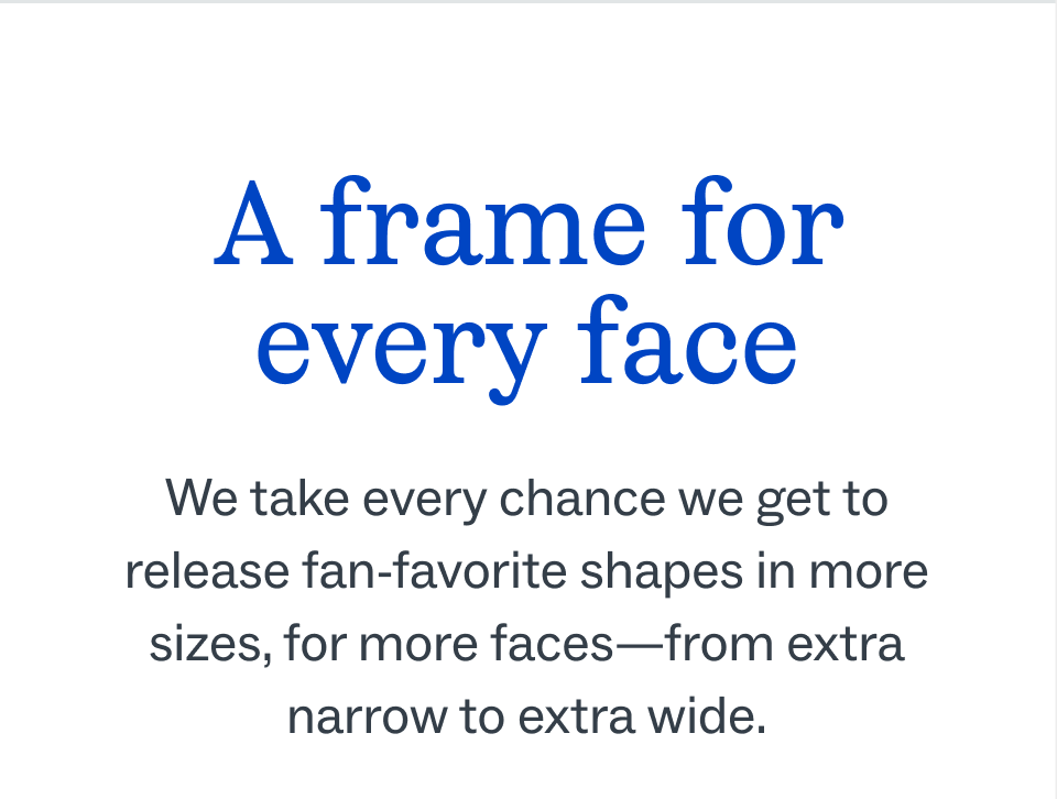 A frame for every face