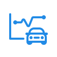 Car with graph behind it