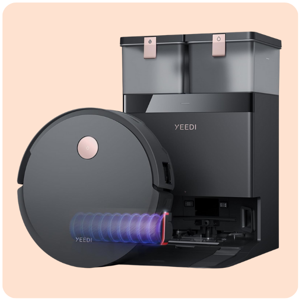 Yeedi S14 Plus Robot Vacuum and Mop, 18,000Pa Suction, OZMO Roller Mopping, ZeroTangle 2.0, TruEdge 3D Sensor, All-in-One Station with Auto Hot Water...