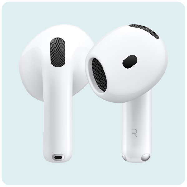 Apple AirPods 4 Wireless Earbuds, Bluetooth Headphones, Personalized Spatial Audio, Sweat and Water Resistant, USB-C Charging Case, H2 Chip, Up to 30 Hours...