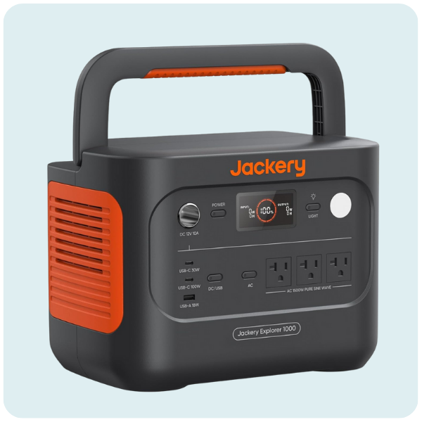 Jackery Explorer 1000 v2 Portable Power Station,1070Wh LiFePO4 Battery,1500W AC/100W USB-C Output, 1 Hr Fast Charge, Solar Generator for Camping,Emergency,...