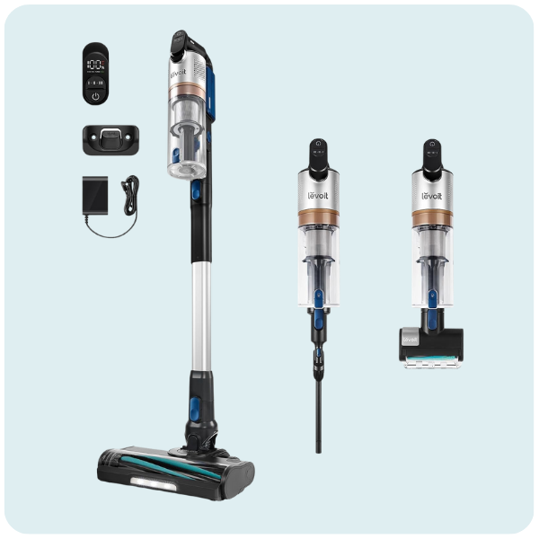 LEVOIT Cordless Vacuum Cleaner with HEPA Filter, Stick Vac with Tangle-Resistant Design, Up to 60 Mins, Powerful Suction, Lightweight, Mini Motorized Brush,...