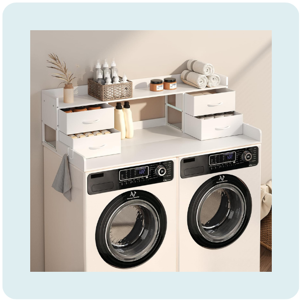 4 Drawers Washer Dryer Countertop with Shelf, 27.5